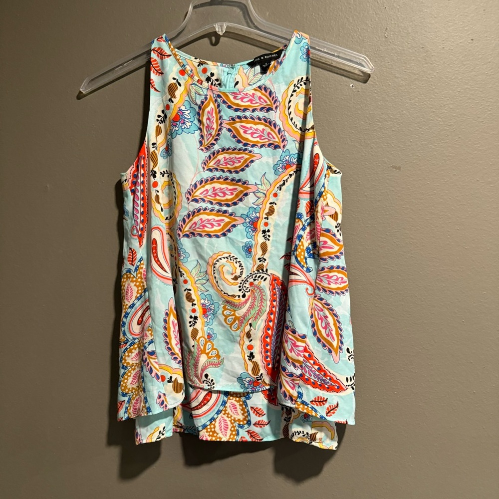 Zac & Rachel Paisley Layered Top Size Small
